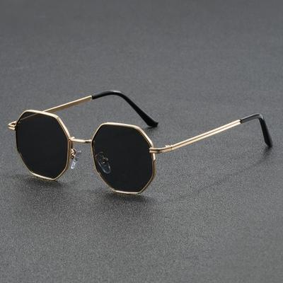 Non-polarized Unisex Polygon Fashion Sunglasses for Men & Women - Anti-Glare, Metal Frame, Perfect for Driving, Beach & Travel