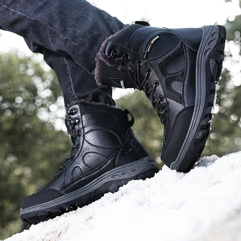 Winter Snow Boots Women Shoes Men Anti-slip High-top Plush Comfortable High-top Shoes Men Outdoor Soft Lace-up Ankle Boots Men