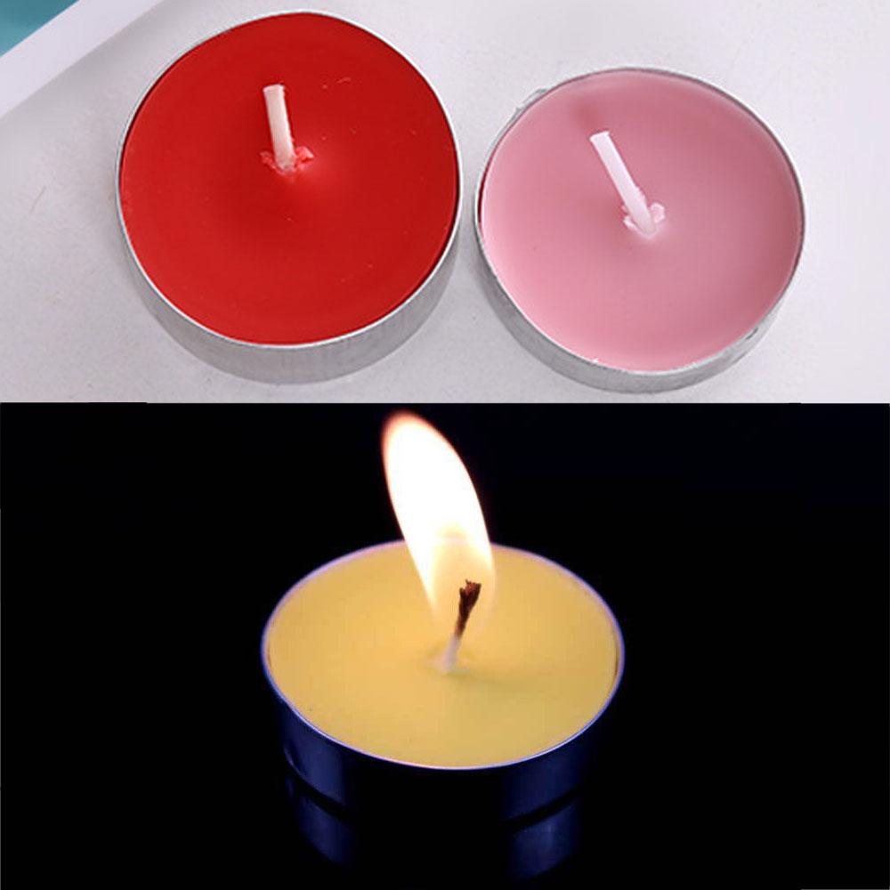 50pcs/set Tea Wax Candle Birthday Wedding Party Candle Candlelight Dinners Candle Romantic Decorative Candles In Aluminum Cups