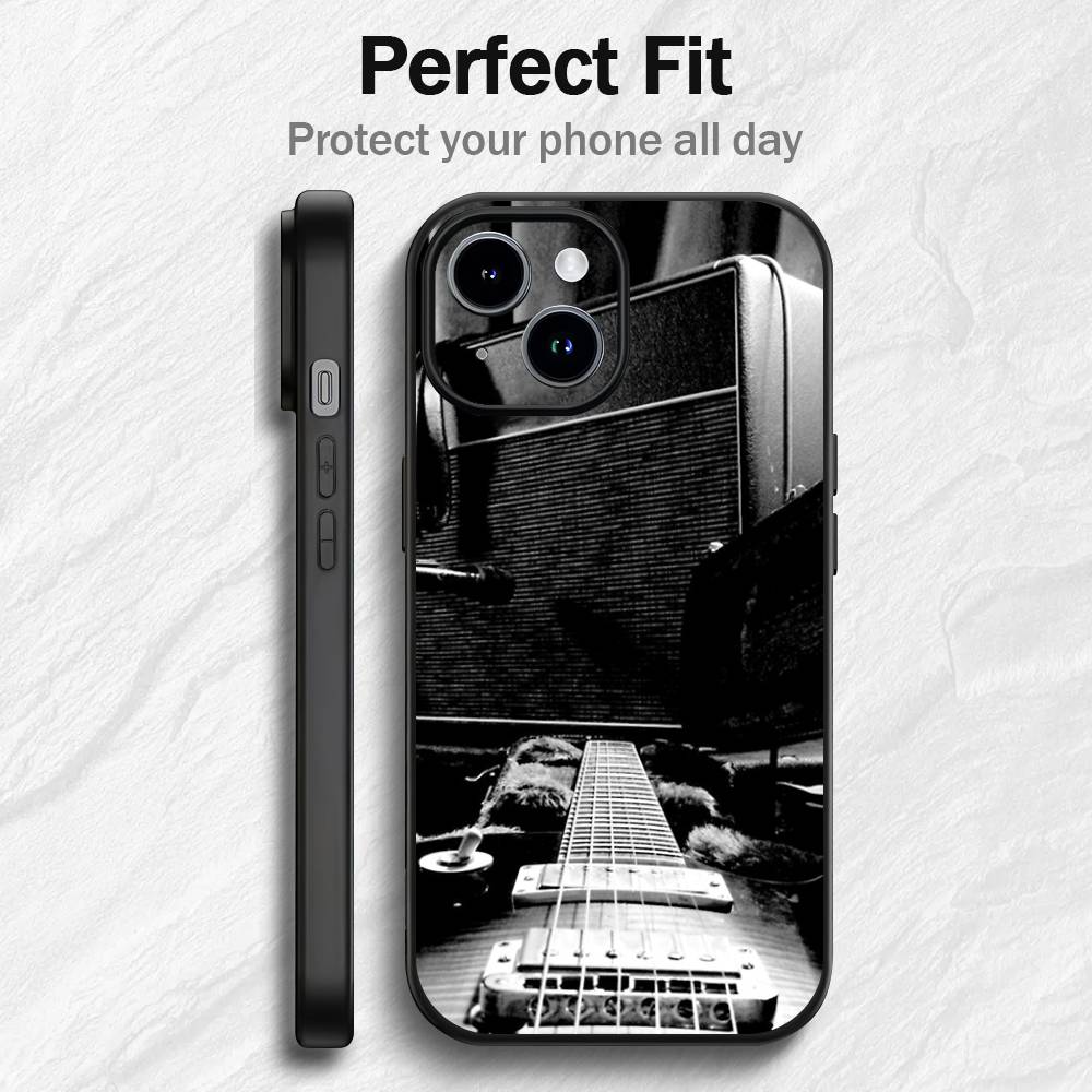 Klasyczna Muzyka Gitara Etui na Telefon Dla iPhone 17 16 15 14 13 12 PRO MAX PLUS Mini TPU Miękkie Przyjazne dla Skóry etui