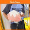 Pink Plush Peaches Mini Shoulder Bag With Zipper Closure For Daily Use