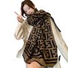 New Winter Imitation Cashmere Scarf F Letter Versatile Long Tassel Shawl Fashion Thickened Scarf
