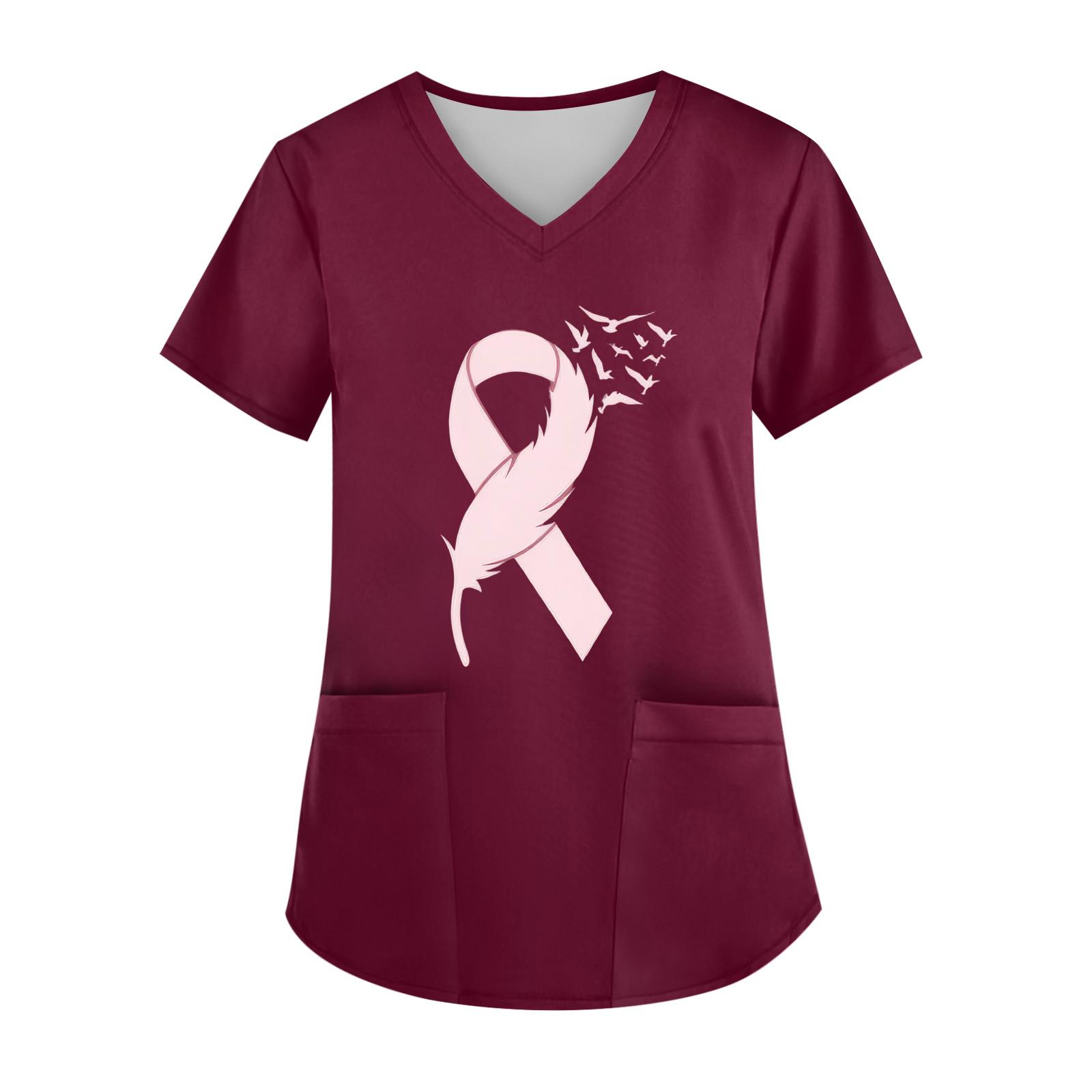 

Женский топ с V-образным вырезом, короткими рукавами, карманом и боковым разрезом XL винный