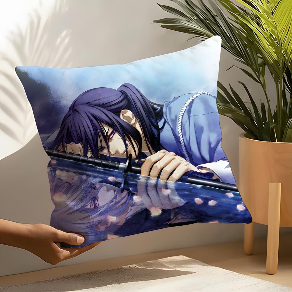 Anime Cartoon H-Hakuoki Game Pillow Case Linen Cushion Covers For Decorative Sofa Home Pillows Case Car Chair Pillows Cases