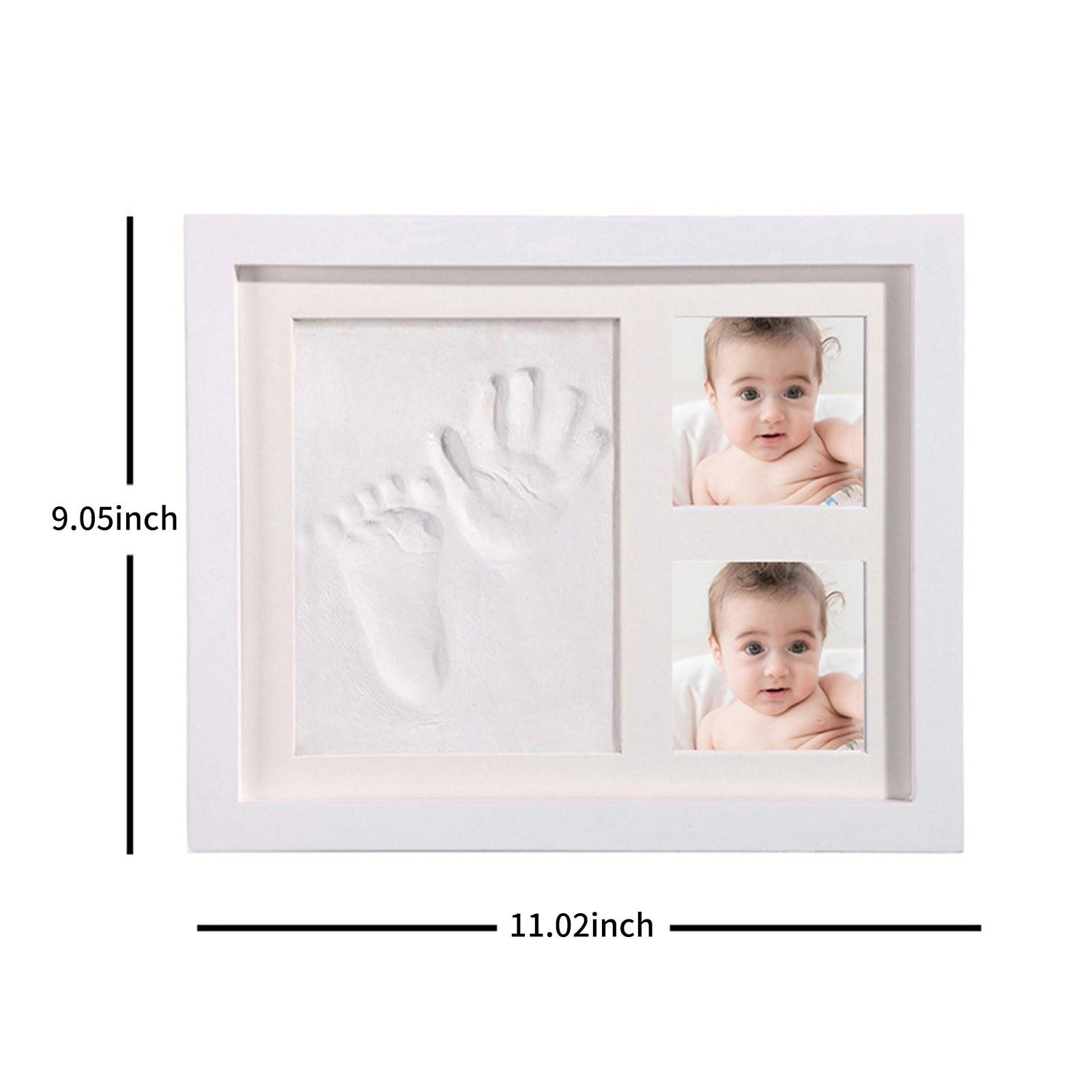 

For Baby Simple Photo Frame with Mud Hand Footprint Nursery Decor Black