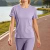 Women's Quick Dry Short Sleeve Shirt Lightweight Breathable Outdoor Hiking Running Fitness Sport Top High Elastic Sweat Absorption