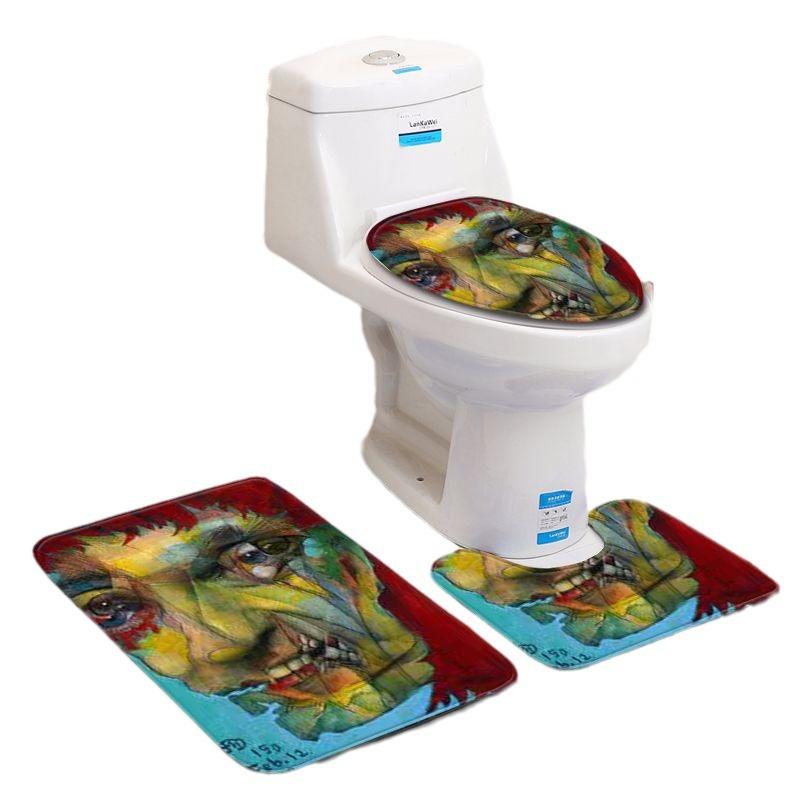 Personalized Painted Bathroom Toilet Three-Piece Floor Mat Doormat Bathroom Carpet Is Now