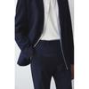 H M Regular Fit Suit Pants Navy Blue