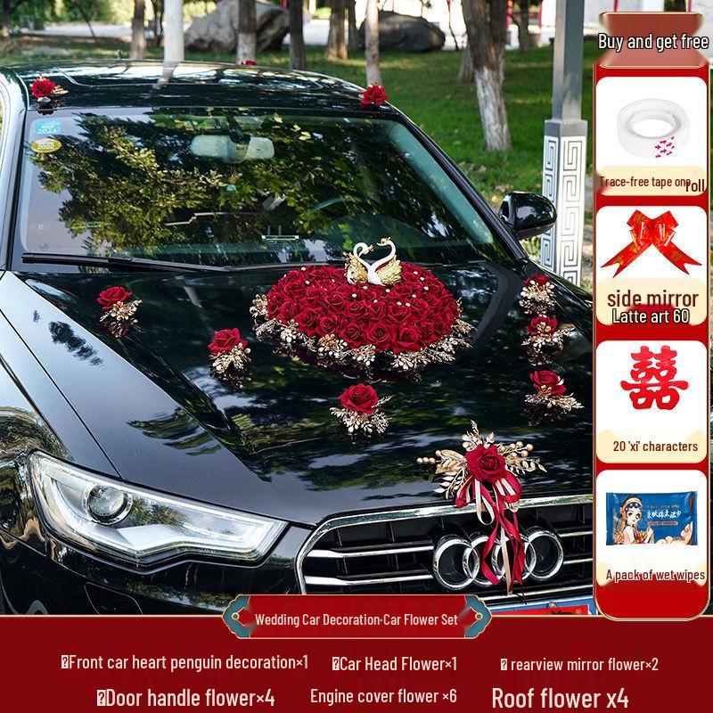 Wedding Car Decoration Set: Creative Floral Arrangement for Head Car