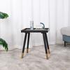 Rechteckiger Beistelltisch für kleine Räume, Beine aus Massivholz und Nachttisch aus Rattan, moderner Beistelltisch für Schlafzimmer, Büro, Wohnzimmer, der Tisch