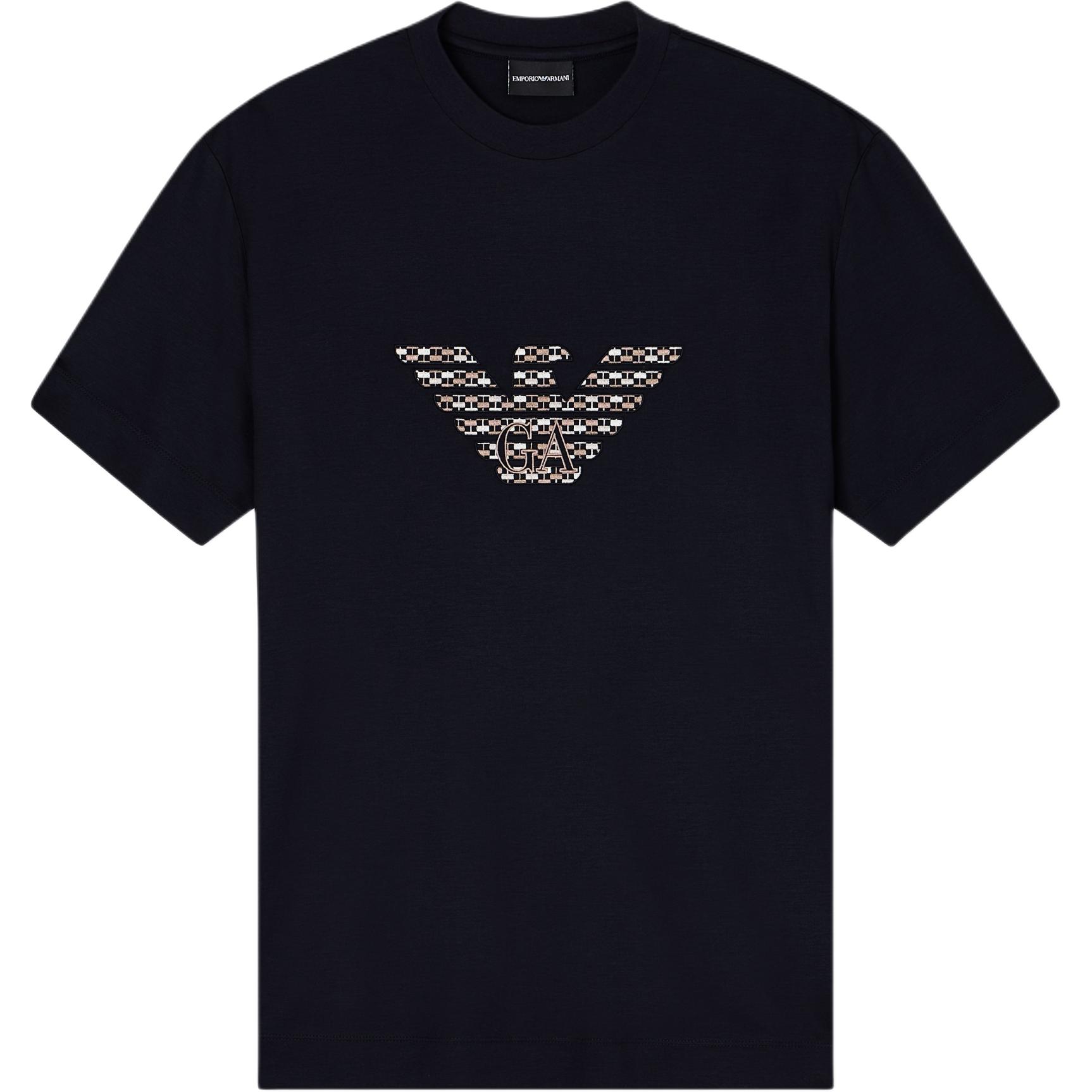 

Emporio Armani Plain Knit Embroidered Logo T-Shirt Men tops EM003007-AF18312-UB118 XXL
