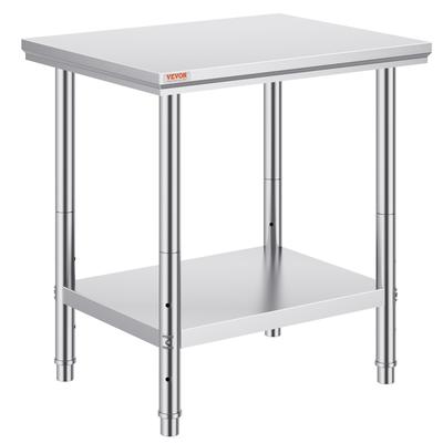 Stainless Steel Prep Table, 24 X 30 X 31 Inch, 700 Lbs Load Capacity, Heavy Duty Metal Worktable with 3 Adjustable Height Levels
