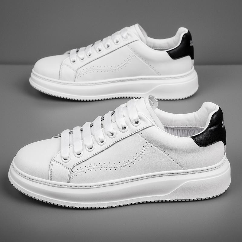 

Мода Высокое качество толстая подошва мужские черно-белые кеды Повседневная спортивная обувь Молодежные трендовые кроссовки взрослые кожаные туфли Новые 44 чёрный