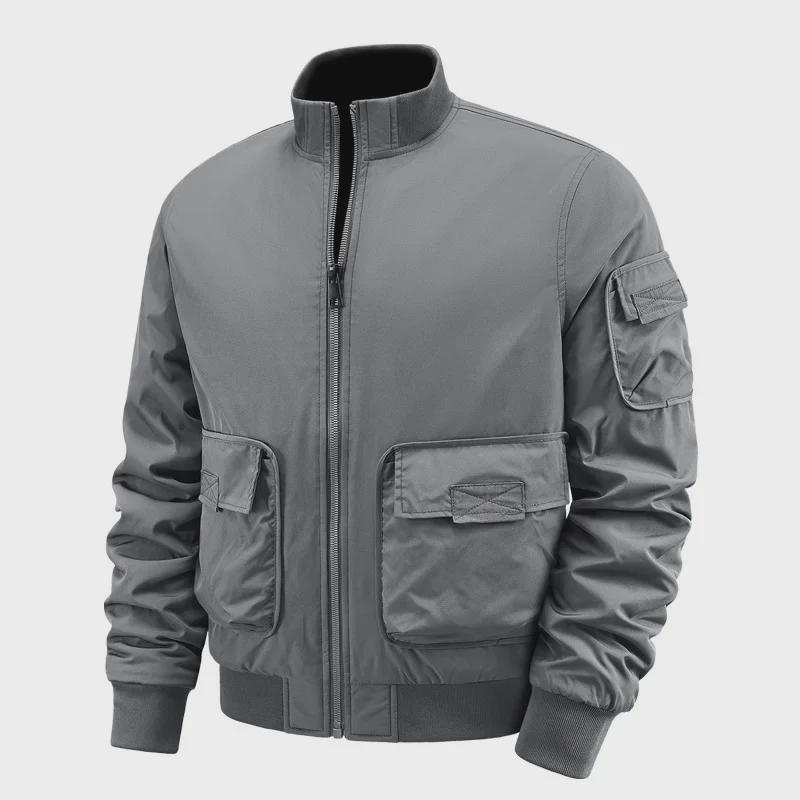 Herren Verdickte Mehrfach-Taschen Retro Baseball Workwear Jacke für Herbst und Winter