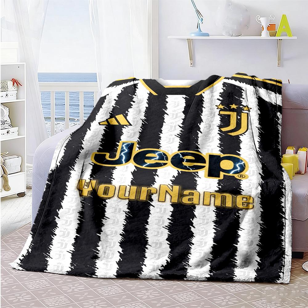 Juventus Customize Text Blanket Cozy Personalized Blanket Warmthful Decor for Chair Home Decor Bed Sofa for All Occasions