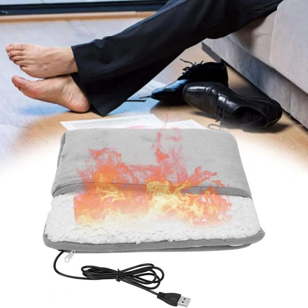 Double-Side Heated Foot Warming Mat 2 In 1 Foot Heating Cushion Electric Foot Heating Pad  Office