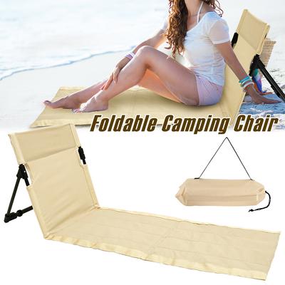 Skládací kempingové křeslo Oxford látka Vodotěsné Plážové podlahové křeslo s funkcí náklonu Parkové jednotlivé líné křeslo Opěrka zad Polštář
