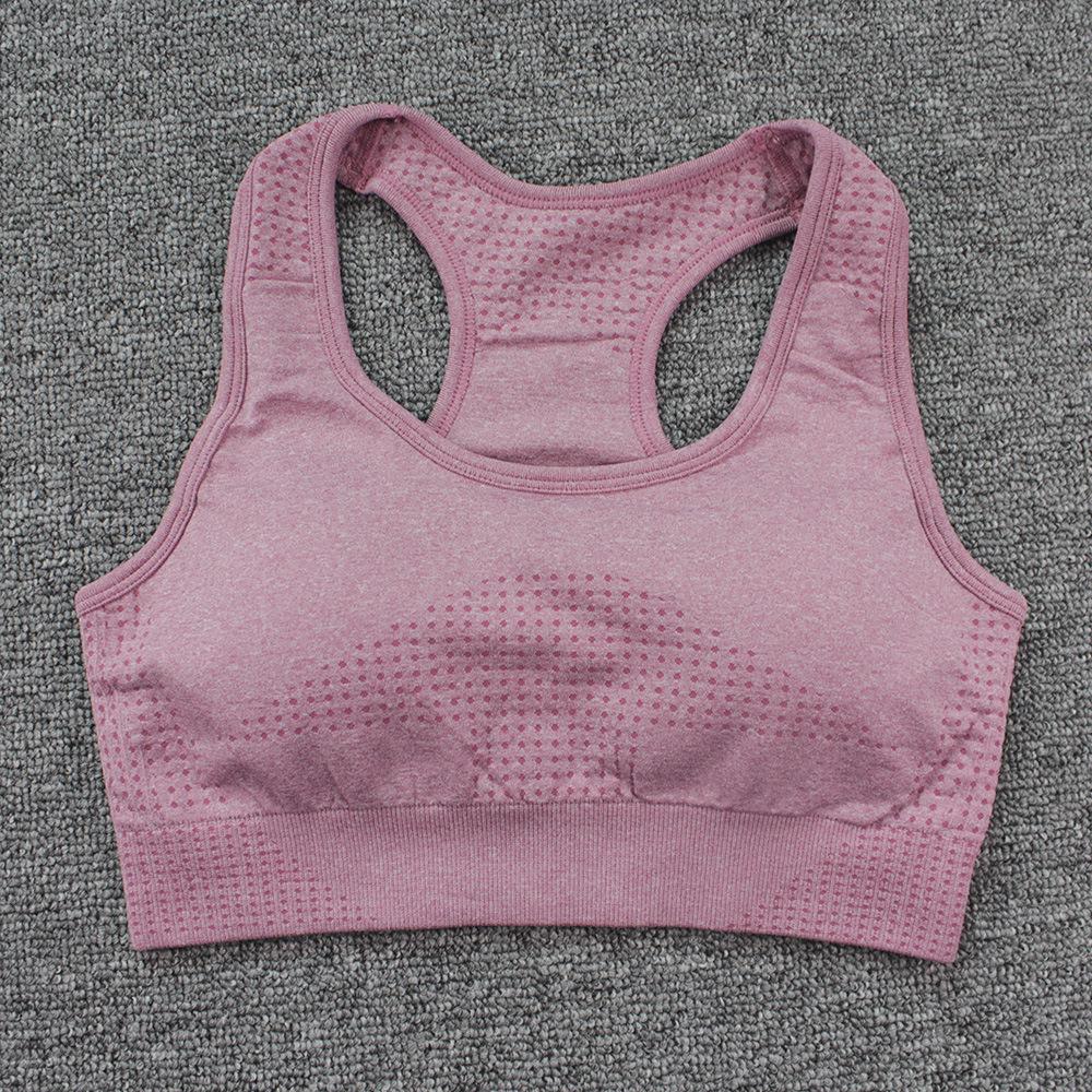 Seamless Polka Dot Racerback Yoga Tank: Women's High-End Sports Bra with Cups.