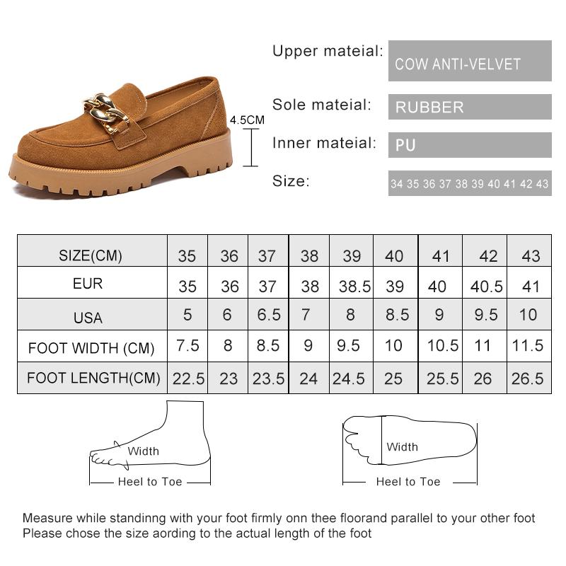 Fashion AIYUQI Women Loafers Suede Genuine Leather 2025 New Chain British Style Women Spring Shoes Large Size 41 42 Student Shoes Ladies