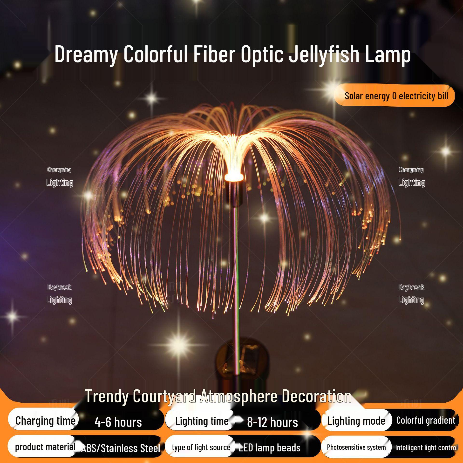 Solar LED Jellyfish Stake Light - Waterproof Outdoor Courtyard Ambiance & Garden Lawn Decor.
