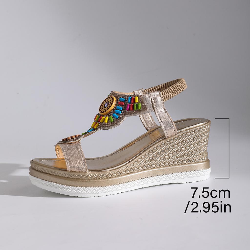 Fashion New Multi-color Wedge Sandals In Summer Are Fashionable and Casual, and High-heeled Women's Sandals for Open-toed Sexy Parties.
