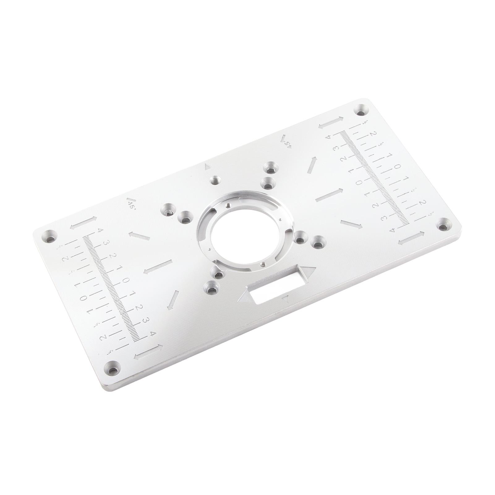 

Aluminium Router Table Insert Plate for Woodworking Benches Milling Trimming NaMachine 8 Holes with Rings