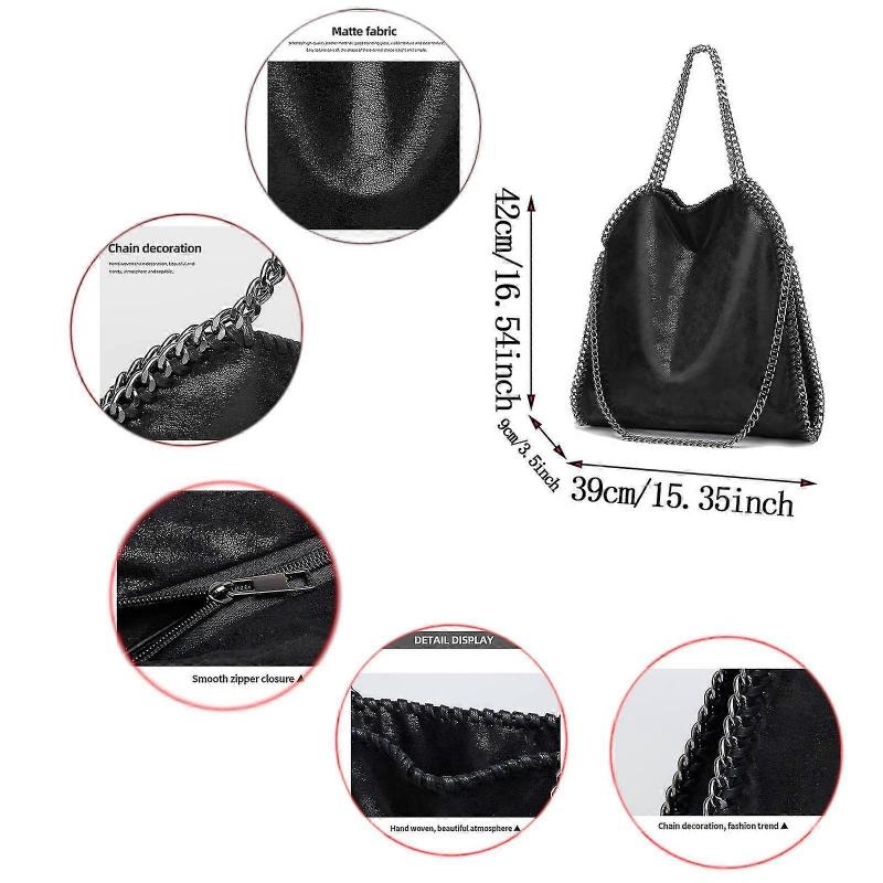 New Womens Handbags Soft Leather Fashion Designer Top-handle Casual Pocket Ladies Tote Portable Chain Large Shoulder Bags Black fast