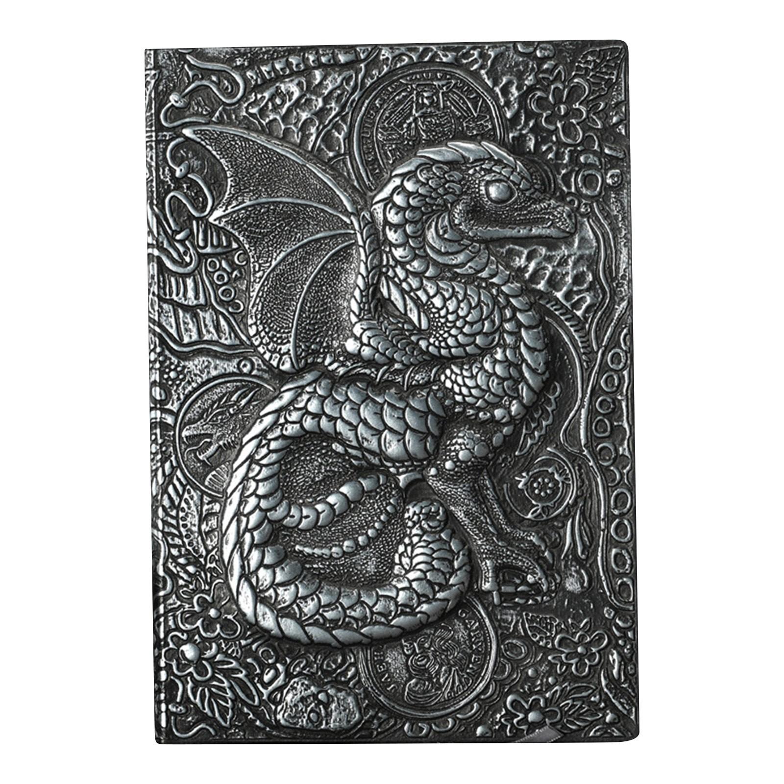 

3D тисненый летающий дракон дневник для записей блокнот в твердом переплете ручной работы ежедневник, путевой дневник блокноты для записей, подарок для мужчин и женщин