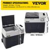 VEVOR Car Refrigerator, 12 Volt Car Refrigerator Fridge, 50 L Single Zone Portable Freezer with Wheels and Handle, -4 degrees F-68 degrees F