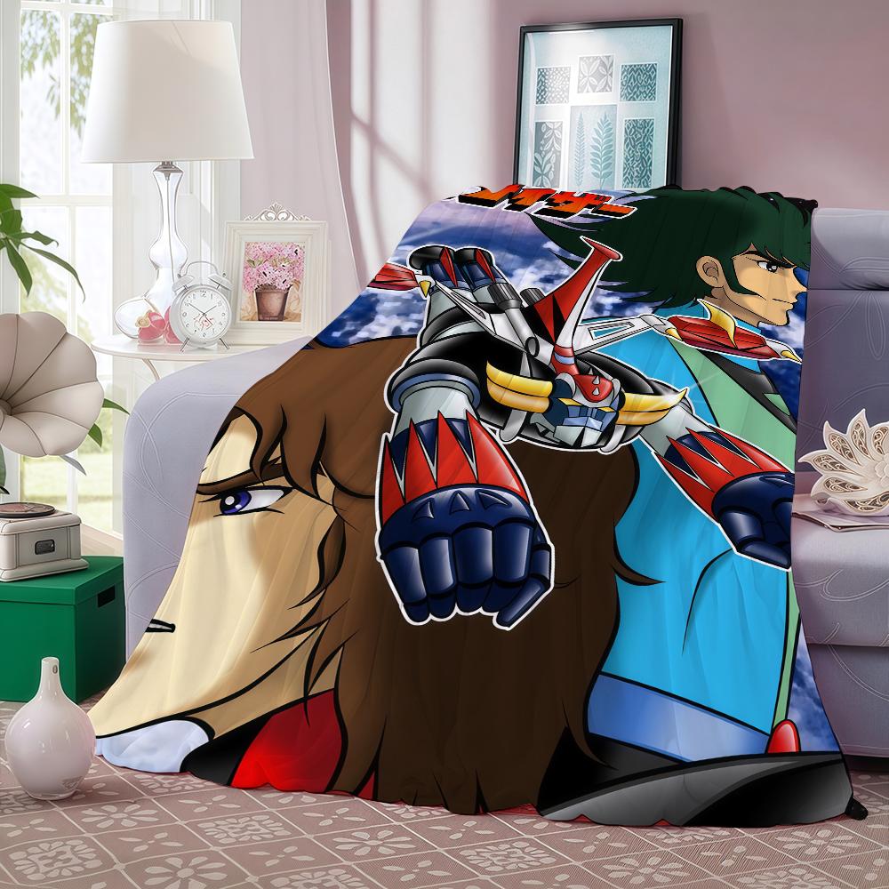 Adventure anime G Grendizer Blanket For Sofa Office Bed Plane Travel Sleep Read Relax Camping Soft And Warm