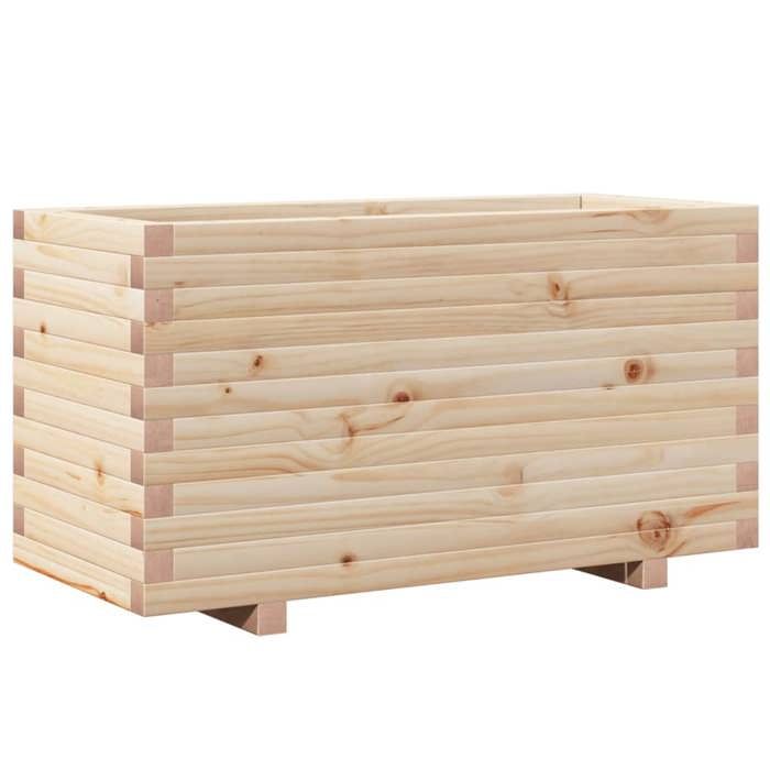 VidaXL Jardinière 90x40x49,5 cm bois de pin massif, jardinière d'extérieur, bac à fleurs, boîte à plantes, jardinière de 847373
