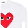 CDG Play T Shirts Men's White Crew Neck Moderate Straight Fit AZ-T284-051-1