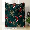 Winter Berries and Snowflakes Print Blanket Soft and Cozy Perfect for the Living Room Bed Sofa or a Nap,gift