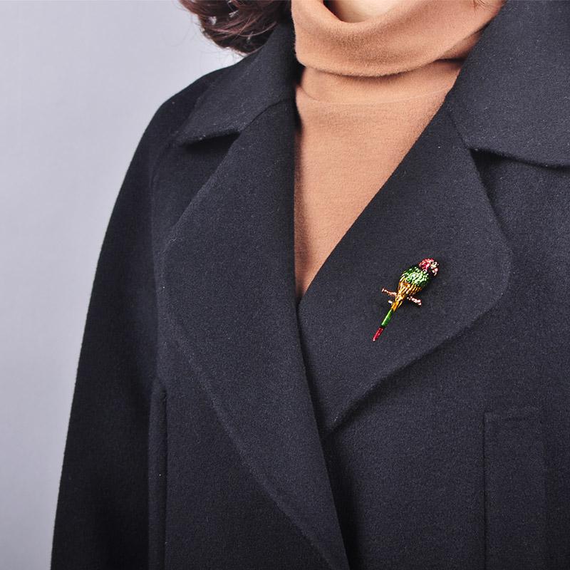 Blucome Broșe retro în formă de pasăre de animale, bijuterii colorate din aliaj de email, femei, eșarfă, pălărie, geantă, haină de buzunar Cele mai bune accesorii cadou Pin