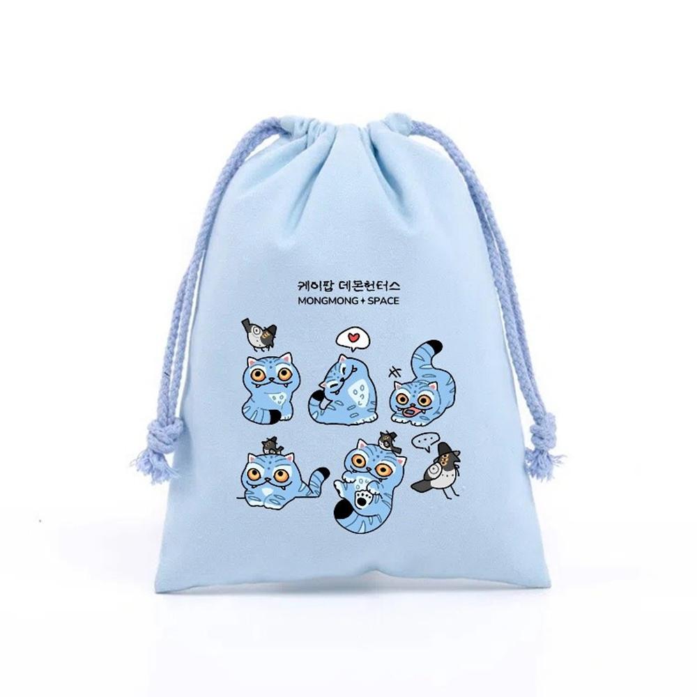 KPop Demon Hunters Storage Drawstring Bag Music Cartoon Party Cookies Candy Package Kids Gift Bags Print Cotton Key Pouch