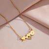 Gold Silver Heart Daisy Pendant Necklace Heart to Heart Stainless Steel Love Inspired Choker Jewelry Vintage