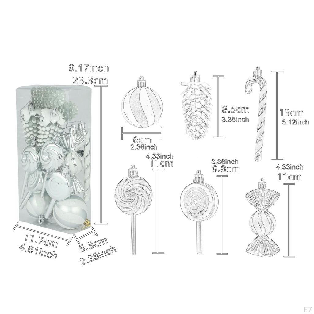 15 Pieces Christmas Hanging Ornaments Lollipop DIY Gifts Decoration Balls for