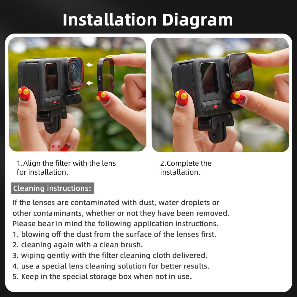 BRDRC UV/CPL/ND Quick Release Filter For Insta360 Ace Pro 2 Camera HD Optical Glass Nano Coating Insta360 Ace Pro 2 Accessories