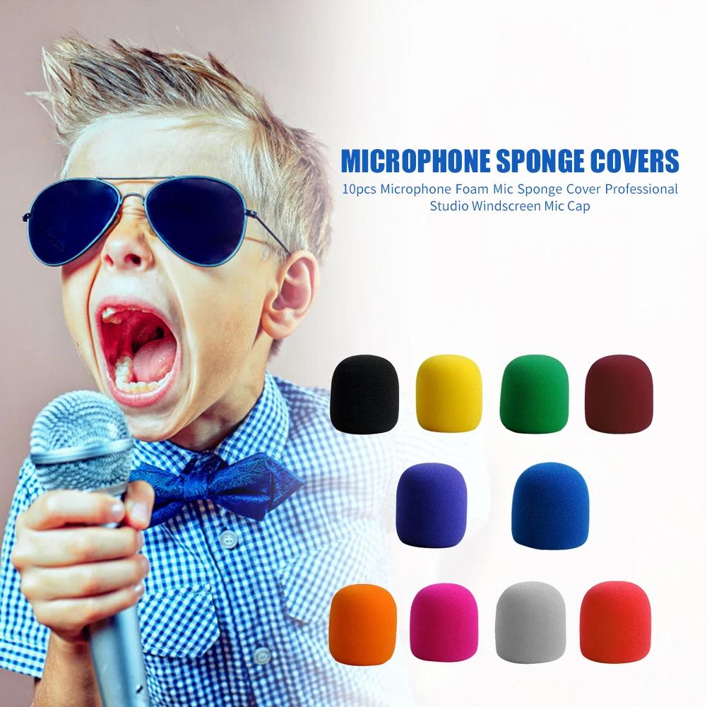 100/10PCS Mic Sponge Covers 10/1Set Anti-Spray Karaoke DJ Mic Foam Protective Sleeves 10 Colors Wireless Microphone Pop Filters