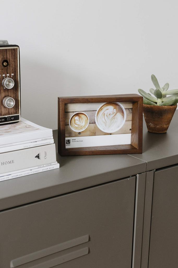 Umbra Photo Frame EDGE PHOTO DISPLAY 4x6 Aged Walnut 21004215746