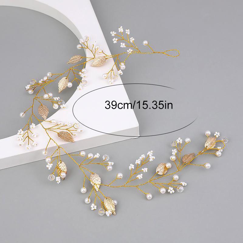 1PC Leaf Headband Simplicity Alloy Elegant Accessories Gift Headband Wedding Bead Bride Handmade
