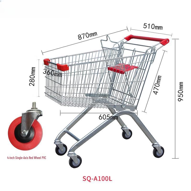 100L Heavy-Duty Shopping Trolley