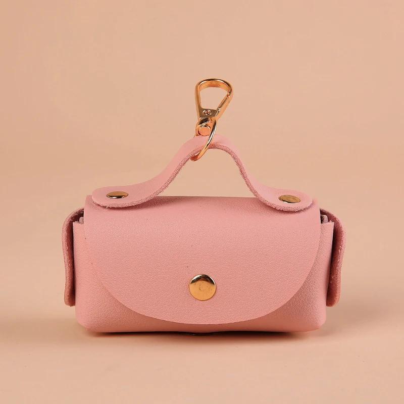 Organizator portabil pentru sac de caca de câine, elegant, pentru animale de companie, suport pentru sac de caca de câine din piele, cu dispenser pentru saci de câine, consumabile pentru animale de companie