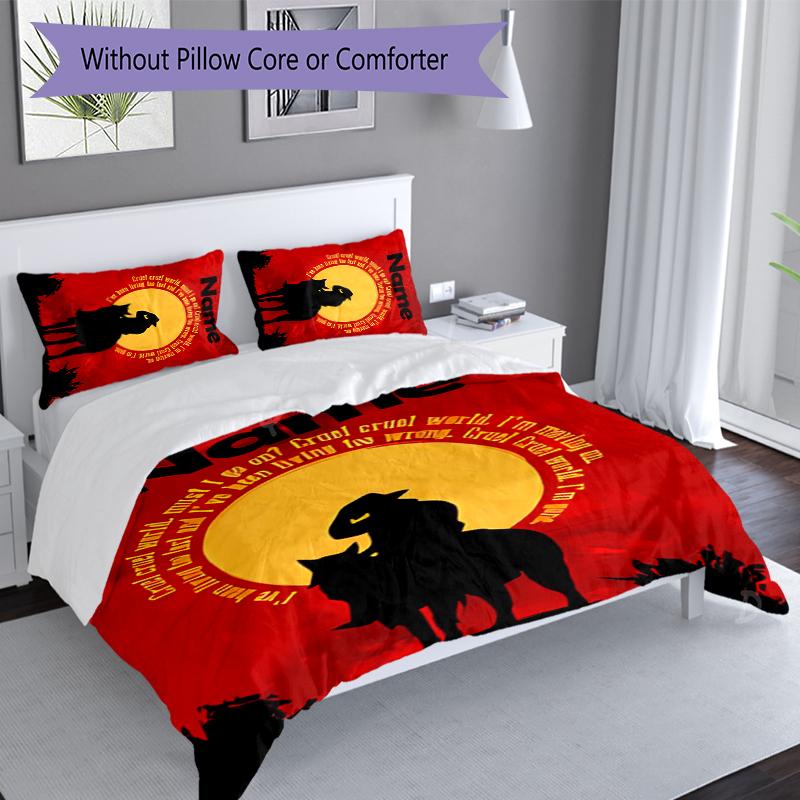 3pcs Custom Name Red Dead Redemption Bedding Set,Includes 1 Duvet Cover and 2 Pillowcases,All-season Bedroom Decor