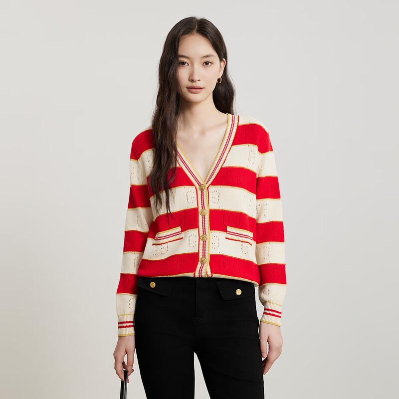 

Женский полосатый вязаный кардиган Gejin L