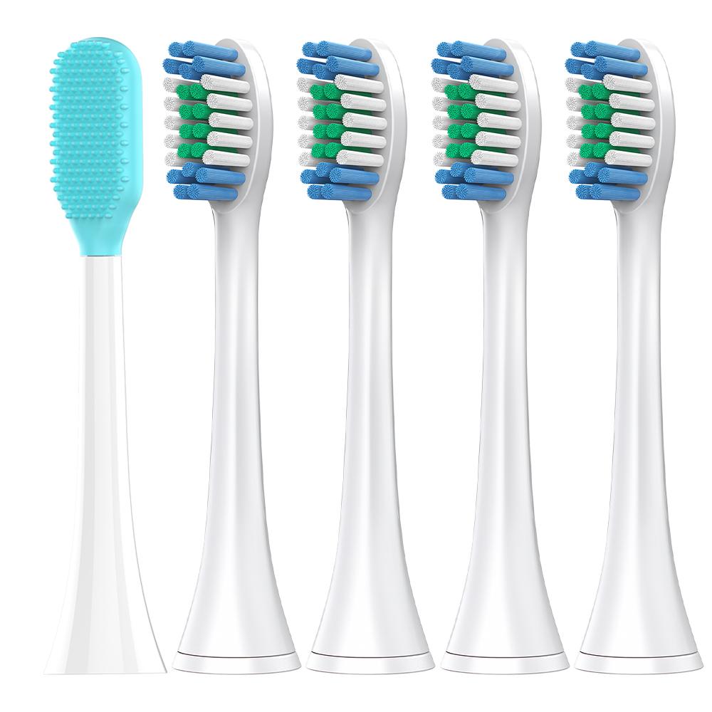 Multifunctional Toothbrush Head & 4 Replacement Brush Heads for Cleaning, Compatible with Philips Sonicare Electric Toothbrush
