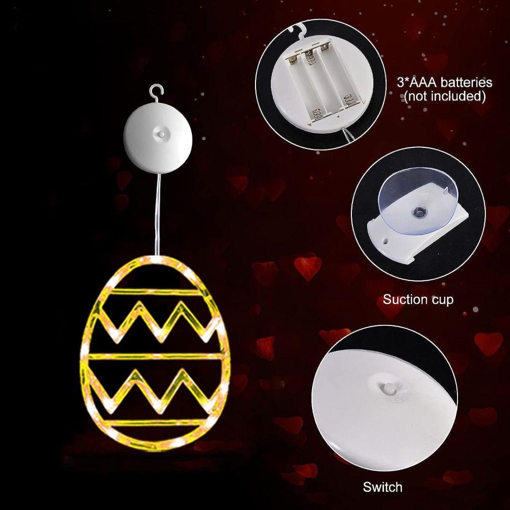 Multicolor Egg Suction Cup Light Plastic Atmosphere Light New Easter Window Lights  Party