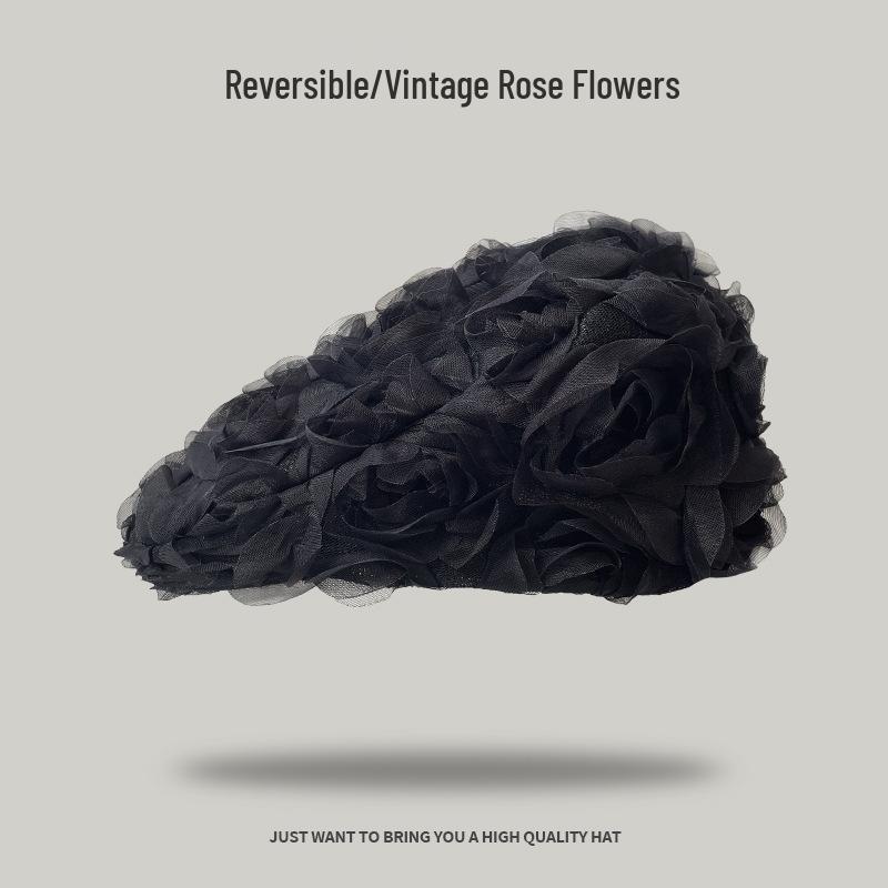 Korean Rose-Inspired Vintage Women's Beret
