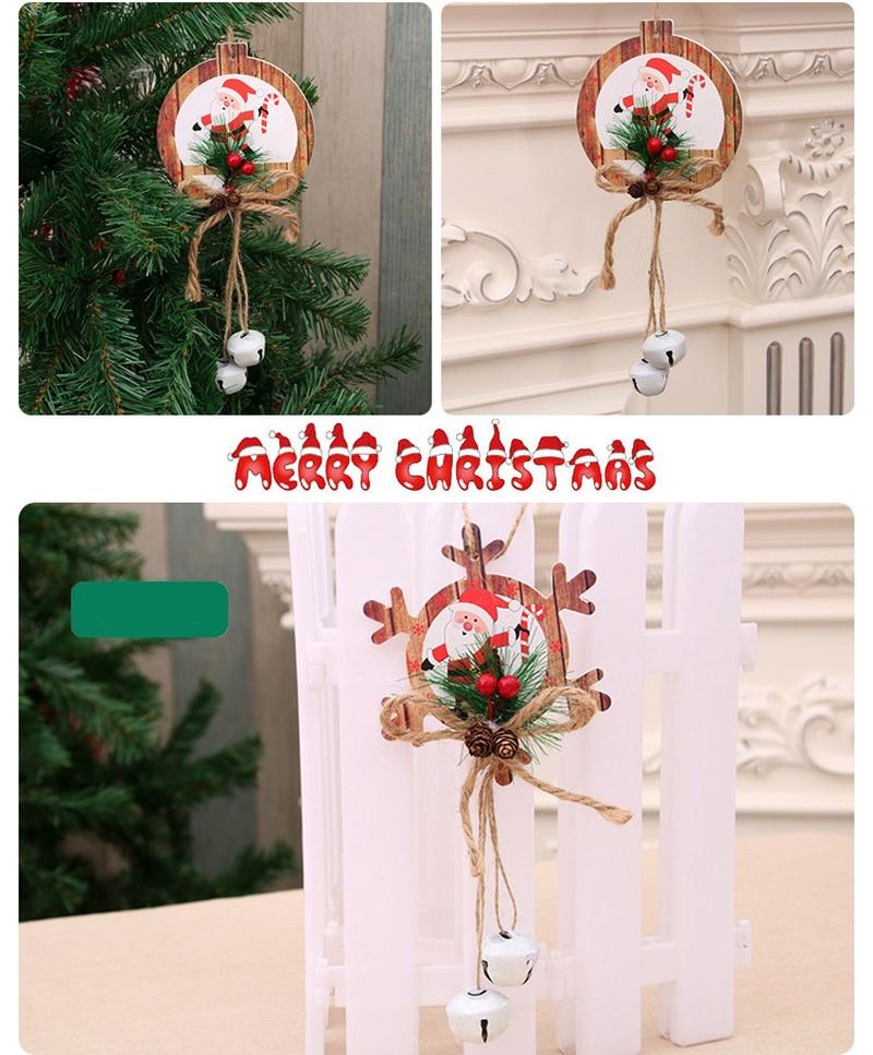 1pcs Christmas Bells Pendant Decoration New Snowflakes Pentagram Bubble Board Christmas Tree Door Pe
