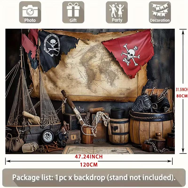 Pirate Treasure Map Tapestry - Vintage Nautical Home Decor & Party Background